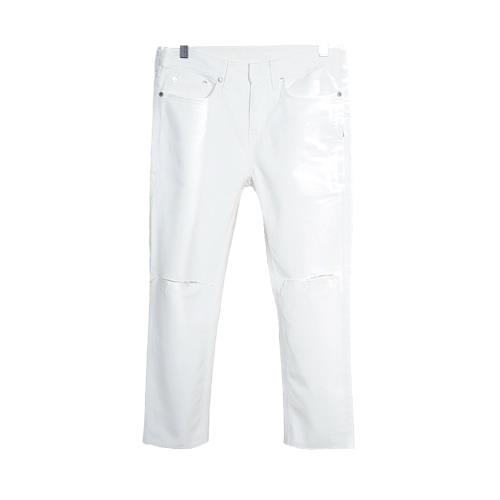 Neil Barrett 中性款 白色刀割破壞彈性修身休閑褲 九分褲 IT29