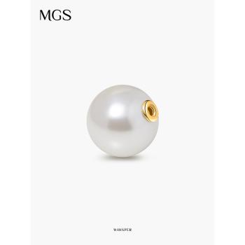MGS/曼古銀耳語玻璃珠耳束單只大珍珠造型時尚百搭耳飾耳堵耳塞