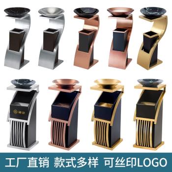 酒店垃圾桶不銹鋼大理石立式帶煙灰商場大堂電梯口戶外分類果皮箱