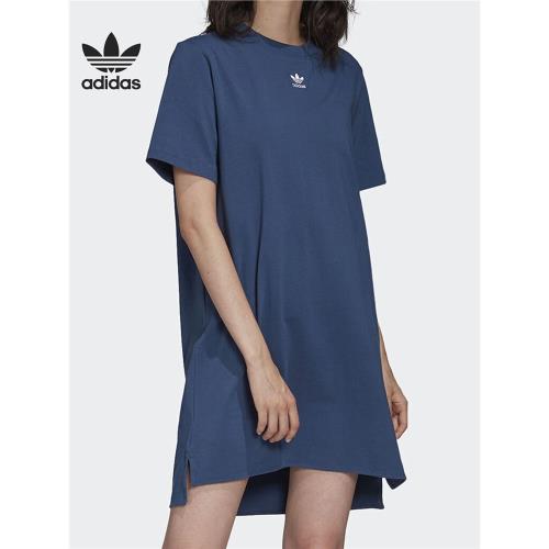 Adidas/阿迪達斯正品三葉草女子寬松休閑運動短袖連衣裙 FM3278