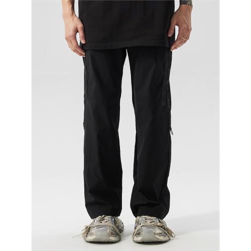 NOTINNYC美式春夏百搭黑褲子飄帶解構休閑褲潮男長褲PilotDragon