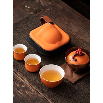 女士下午茶套裝戶外便攜式旅行功夫茶具快客杯玻璃陶瓷組合泡茶碗