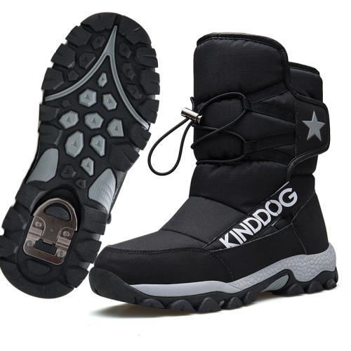 兒童防滑冰爪雪地靴男大童戶外鞋子防水童靴青少年俄羅斯滑雪靴子