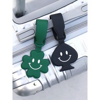 韓國Fenice 四葉草微笑防丟失旅行箱吊牌皮箱行李牌 登機牌名片牌