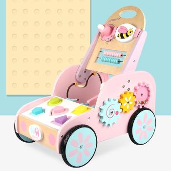 小孩嬰兒寶寶女孩手推車學步玩具娃娃幼兒扶手走路助步車學走路