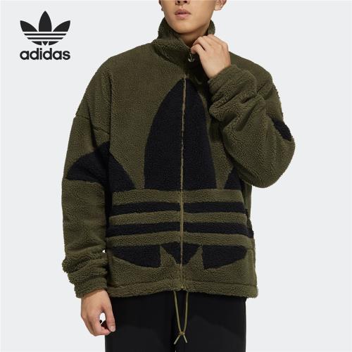 Adidas/阿迪達斯官方正品三葉草男女立領加絨運動夾克外套 HC0326