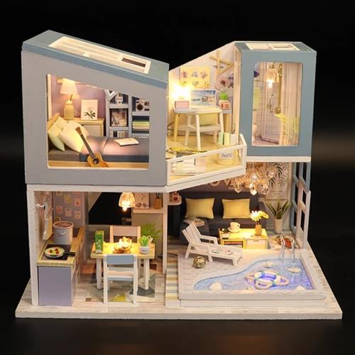 diy小屋初戀別墅閣樓手工制作房子模型拼裝玩具送創意生日禮物女