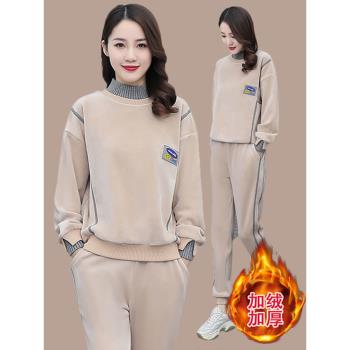洋氣品牌金絲絨運動服衛衣套裝