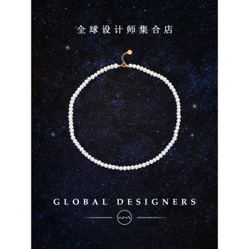 一撇一捺珍珠項鏈女大牌18K金