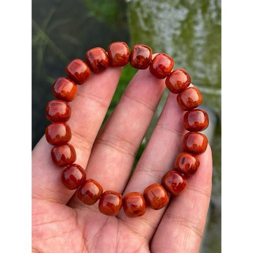 福利款老型天然南紅瑪瑙火焰紋柿子紅手串四川涼山瓦西料一物一圖|南紅