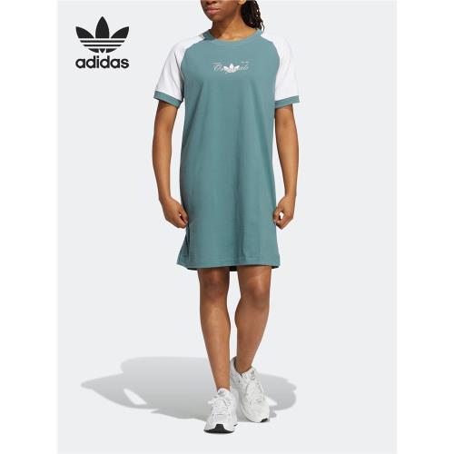 Adidas/阿迪達斯三葉草女子運動短袖休閑連衣裙H49566