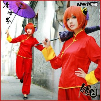 銀魂夜兔神樂COS服裝 卡古拉旗袍唐裝全套衣服裝動漫cosplay女裝