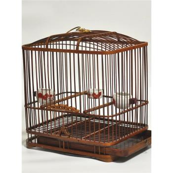 竹製精品繡眼鳥籠 方籠 紅子 貝子 黃雀竹籠 活底抽屜竹鳥籠 靛頦