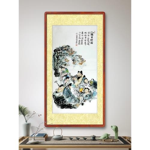 八仙過海福祿壽國畫手繪四尺人物畫鐘呂二祖文殊菩薩西游禪意136G|國畫
