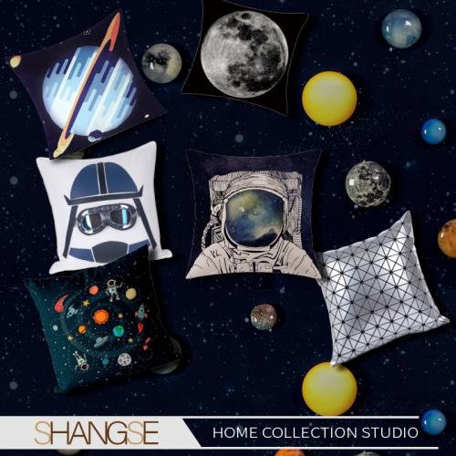 尚塞布藝兒童樣板房酒店抱枕星空主題方枕靠包現代軟裝靠墊