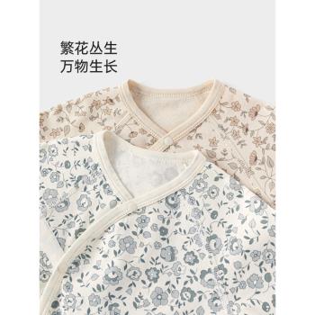 babylove嬰兒連體衣春秋款新生兒和尚服純棉寶寶哈衣爬服莫奈花園