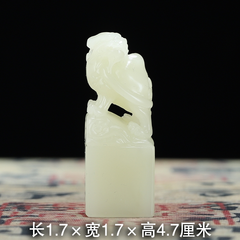 63寿山三彩　芙蓉　瑞獣　上美品　篆刻展　印石　印材　3.5*3.5*3.25 寿山石（芙蓉石）の印鑑（ひきゅうを彫刻） ｜石の販売専門店