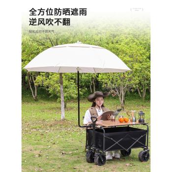 擺攤車手推兒童可躺帶遮陽傘露營