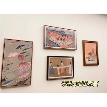 現代新古典中式裝飾畫客廳玄關紅樓夢組合掛畫臥室床頭復古壁畫