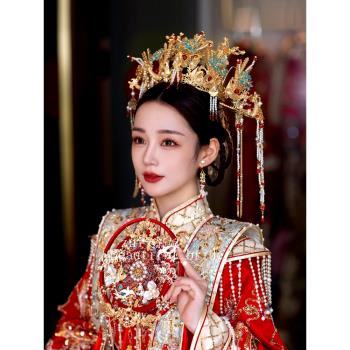 明制鳳冠頭飾新娘奢華2025新款漢服發冠中式皇后大婚結婚秀禾發飾