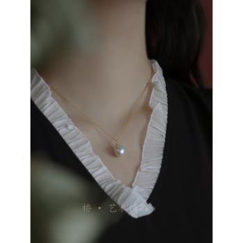 彩色一顆項鏈女巴洛克珍珠