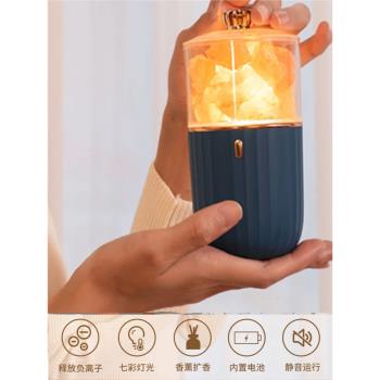 無線巖石香薰機氛圍燈USB充電噴香車載小晶石家用會所精油擴香機