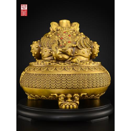 銅製 金蟾聚宝盆 招財進宝 蓋付 装飾品 工芸品 美術品 置物 Amazon.com: EDCWDTYYEC 铜金蟾Golden Toad 聚宝盆Cornucopia