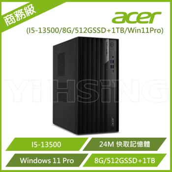 Acer 宏碁 商務桌電 Veriton M4715G (i5-13500/8GB/1TB+512G/DVDCRD/300W WIN11P/3Y)