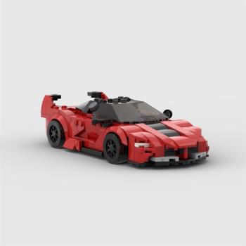 moc-84956積木創意國產8格車法垃利FxxkV2超跑拼裝speed系列男孩