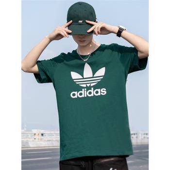 Adidas阿迪達斯三葉草短袖男裝運動服休閑透氣圓領上衣T恤IA4819