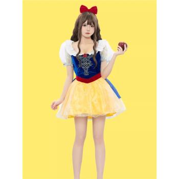 萬聖節白雪公主服裝cosplay連衣短裙夏季演出成人兒童在逃公主裙