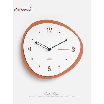 mandelda鐘表掛鐘客廳2025新款家用客廳石英家用現代簡約個性創意