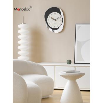 mandelda免打孔鐘表掛鐘客廳現代簡約裝飾背景墻面個性創意網紅品