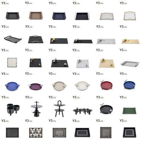 現代簡約貨盤創意家居幾何托盤擺件樣板房客廳桌面擺設軟裝飾品