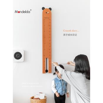 Mandelda兒童身高尺時鐘表掛鐘客廳家用時尚現代簡約墻面藝術裝飾