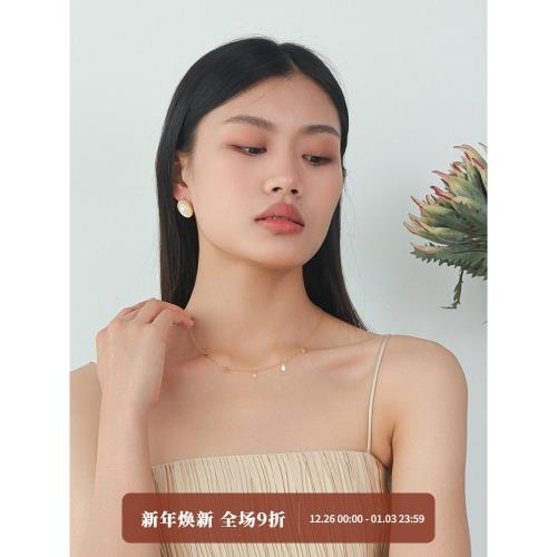 Moment 閃耀星子 925純銀金色亮片項鏈鎖骨鏈頸鏈飾品choker女款