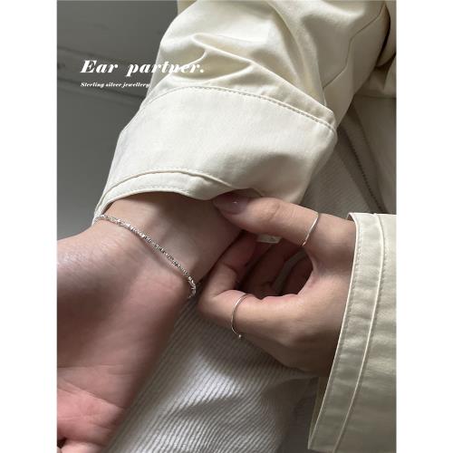 碎銀子手鏈女款純銀2026年新款細素鏈碎銀幾兩輕奢小眾精致銀手飾