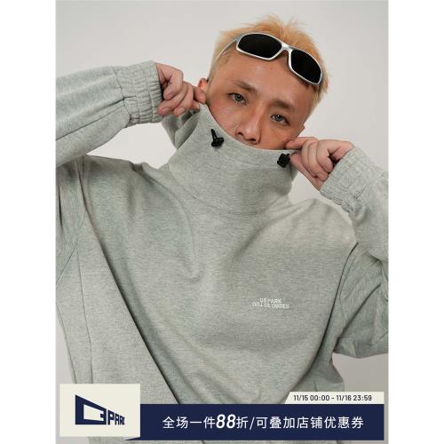 O3PARK 春新款重磅基礎帽衫new vintage復古短款寬松連帽衛衣