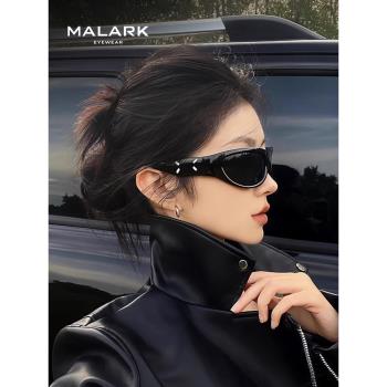 2024新款弧形GM復古高級感Y2K發箍墨鏡防紫外線貓眼太陽眼鏡女
