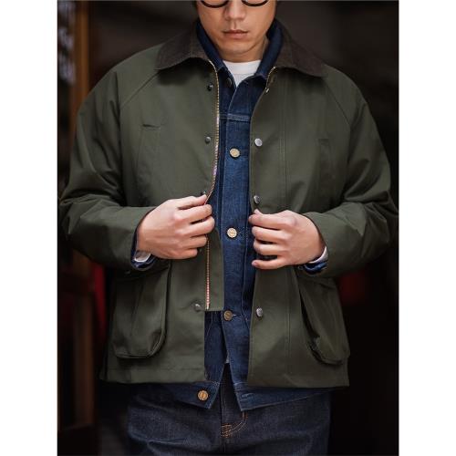 上彈工裝 狂飆安欣同款美式復古燈芯絨翻領夾克寬松防風機車外套