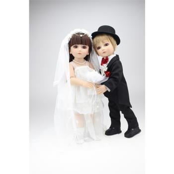 時尚SD/BJD結婚娃娃 新郎新娘模擬娃娃 送閨蜜 婚慶娃娃