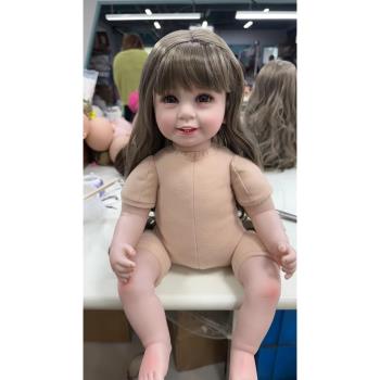22寸新款六顆牙模擬小女孩娃娃裸娃 衣服可自由搭配