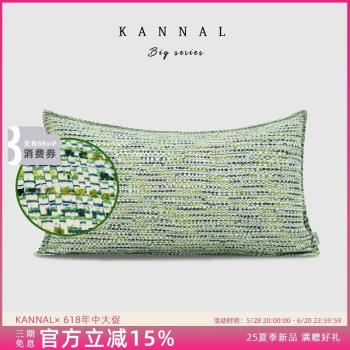 『小香風』現代詫寂波西米亞綠色粗花呢棉麻靠墊新中式樣板間腰枕