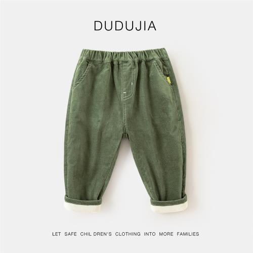 兒童褲子秋冬加厚男童休閑褲新款洋氣寶寶長褲冬款小童童裝直筒褲