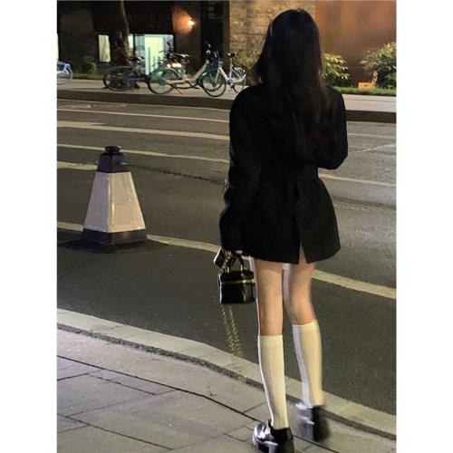 高級感黑色西裝外套春秋款小個子韓版小香風通勤氣質收腰西服上衣