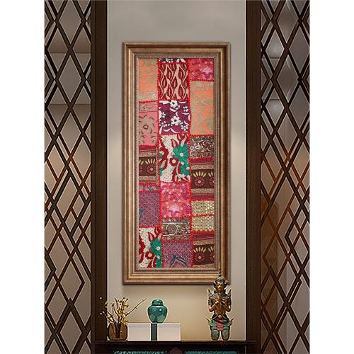 泰吉利東南亞民族風繡品掛畫印度波西米亞風格刺繡拼布墻面裝飾