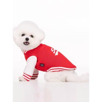 Sniff寵物狗狗貓咪春季衛衣印花棒球服泰迪法鬥比熊中小型犬衣服