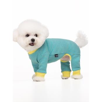 sniff寵物狗狗貓咪春季四腳條紋打底衫泰迪比熊雪納瑞小型犬衣服