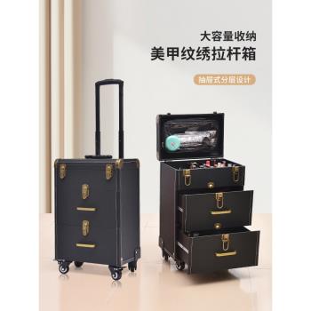 大容量化妝箱拉桿上門外出美甲