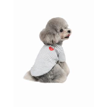 sniff寵物狗狗貓咪條紋打底衫小型犬降溫背心可愛衣服春夏季新款